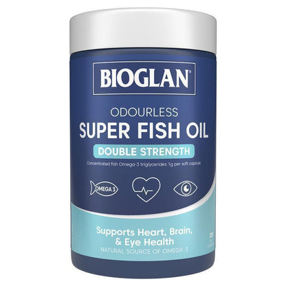 Bioglan 无味超级鱼油双倍强度 200 粒胶囊
