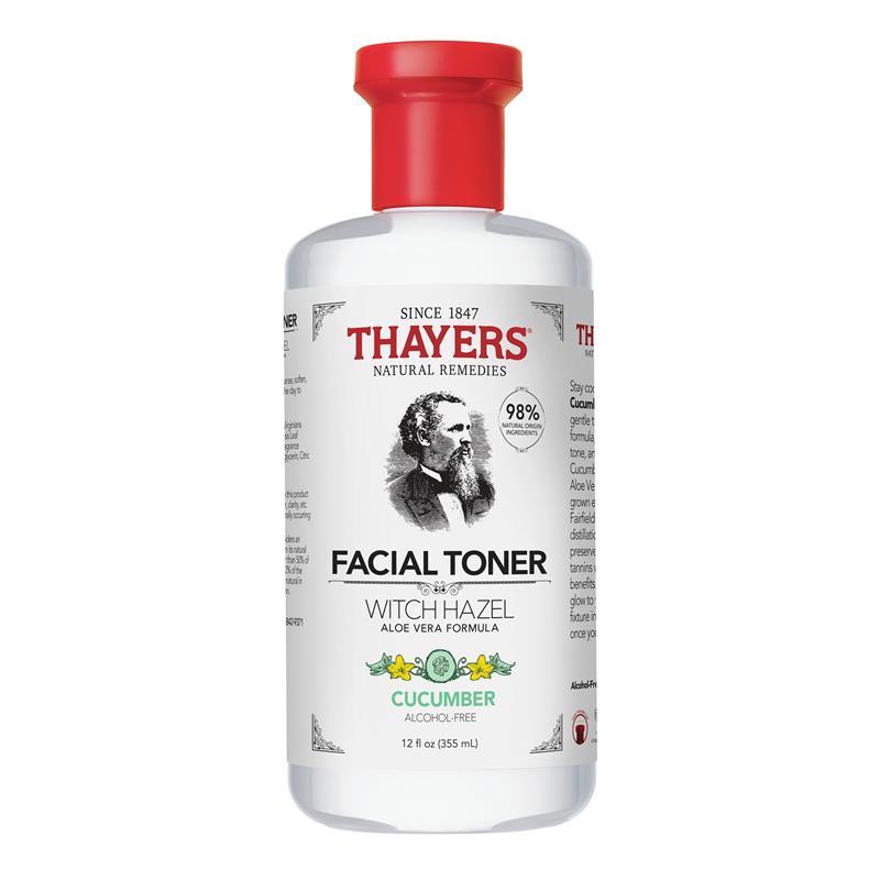 Nước hoa hồng không cồn Thayers Cucumber với chiết xuất cây phỉ lô hội 355ml 