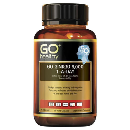 GO Healthy Ginkgo 9000 每日一片 60 粒素食胶囊