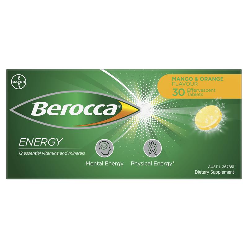 Berocca Energy 芒果橙味泡腾片 30 片