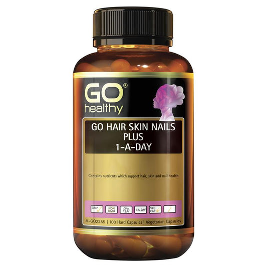 GO Healthy Hair Skin Nails Plus 1-A-Day 100 Vege Capsules