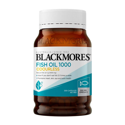 Blackmores Odourless Fish Oil 1000mg Omega-3 200 Capsules