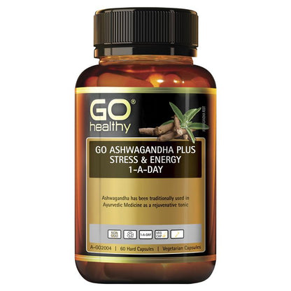 GO Healthy Ashwagandha Plus Stress &amp; Energy 1-A-DAY 60 viên nang cứng 