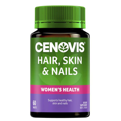 Cenovis 头发、皮肤和指甲，含生物素，有益于女性健康 - 60 片