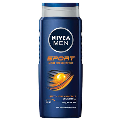 NIVEA MEN Sport 3-IN-1 Shower Gel Body Wash 500ml