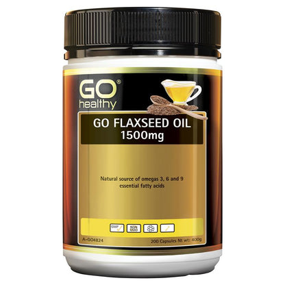 Dầu hạt lanh GO Healthy 1500mg 200 viên nang mềm 