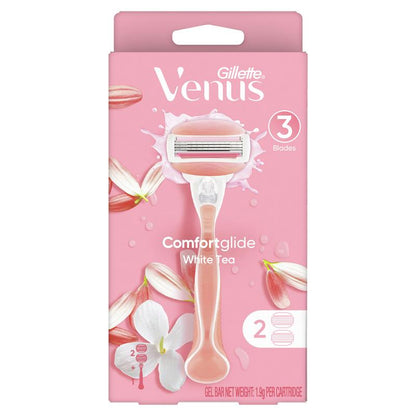 Tay cầm dao cạo râu Gillette Venus Comfort Glide White Tea + 2 lưỡi dao thay thế 