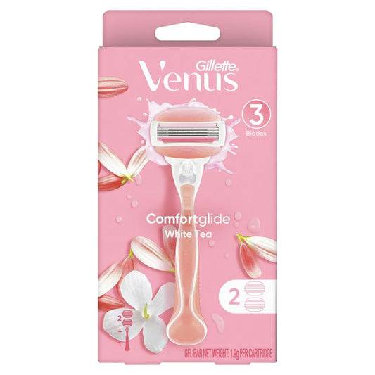 Tay cầm dao cạo râu Gillette Venus Comfort Glide White Tea + 2 lưỡi dao thay thế 
