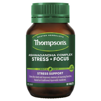 Thompsons Ashwagandha Complex Stress + Focus 60 Tablets