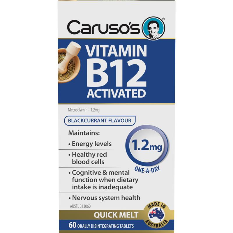 Vitamin B12 hoạt hóa của Caruso 1200mcg 60 viên nén tan trong miệng 