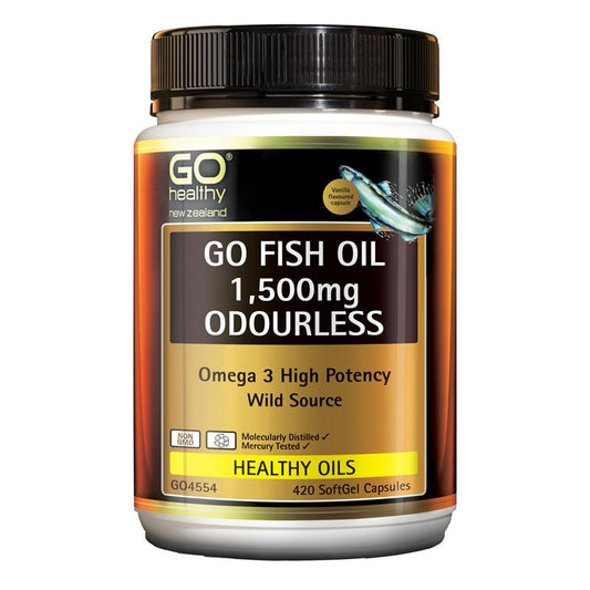GO Healthy Fish Oil 1500mg Odourless 420 Capsules