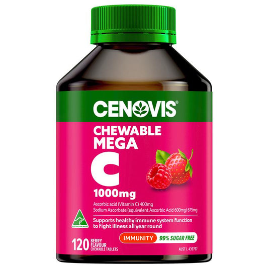 Cenovis 咀嚼片 超级维生素 C 1000 毫克 浆果味 120 片 独家尺寸