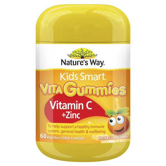 Kẹo dẻo Nature's Way Kids Smart Vita Gummies Vitamin C + Kẽm 60 viên 