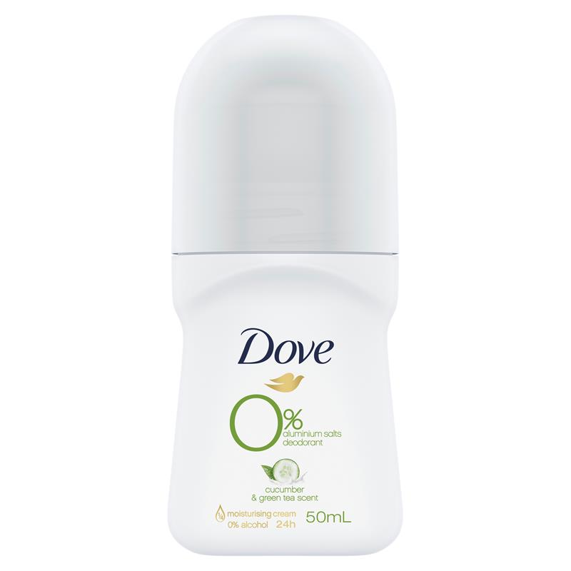 Dove for Women Roll On Deodorant Cucumber Zero Aluminium 50ml