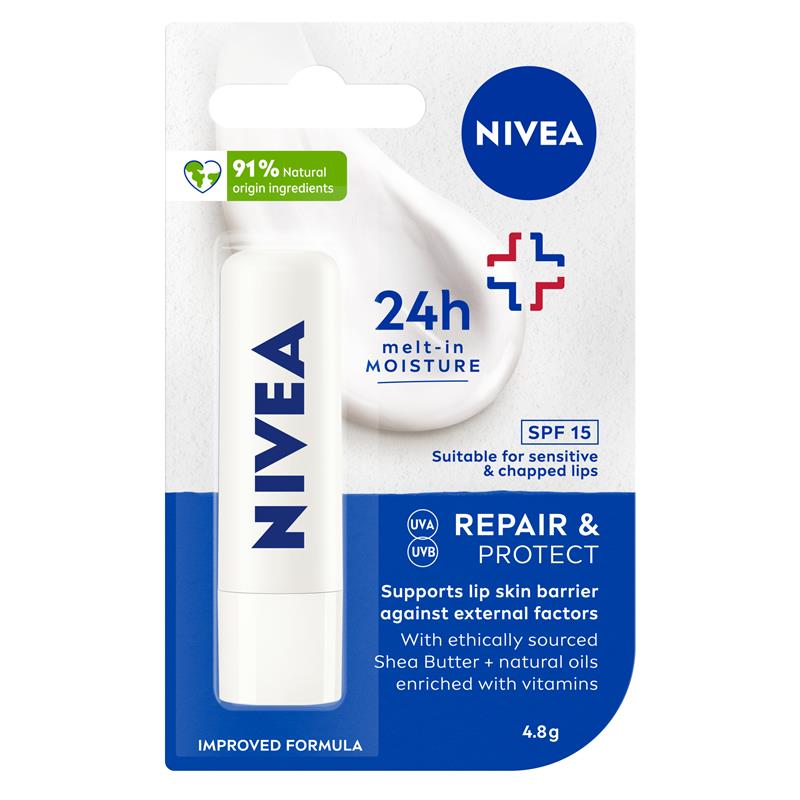 Son dưỡng môi NIVEA Repair &amp; Protection dưỡng ẩm SPF15 4.8g 