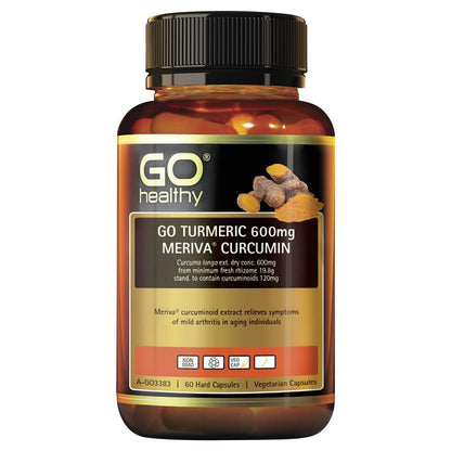 GO Healthy Turmeric 600mg Meriva Curcumin 60 Viên nang thực vật 