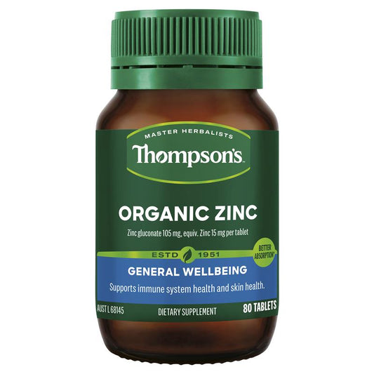 Thompson's Organic Zinc 80 Tablets