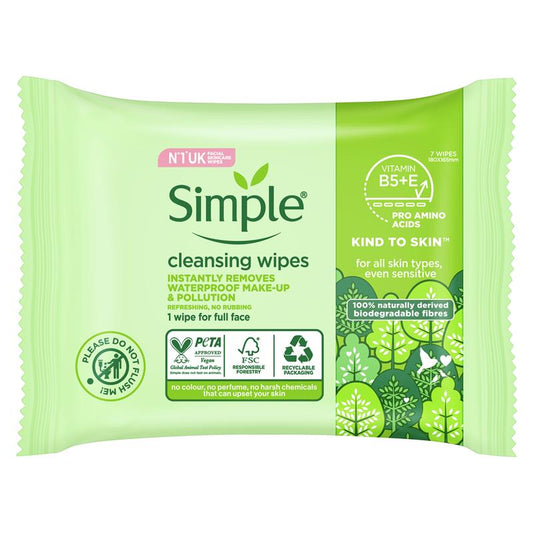 Simple Cleansing Facial Wipes 7 Pack