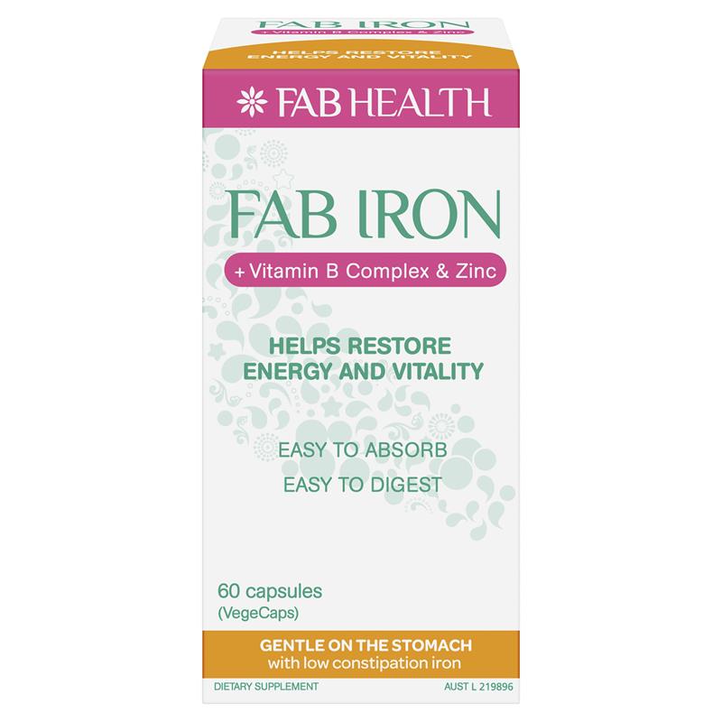 Fab Iron + Vitamin B Complex và Kẽm 60 Viên 