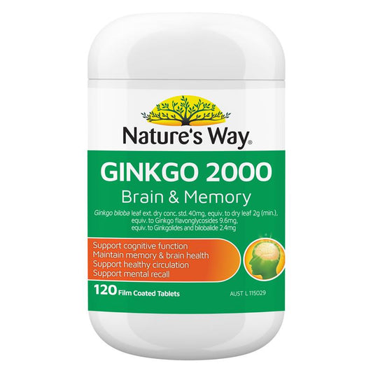 Nature's Way Ginkgo 2000 Brain &amp; Memory 120 Viên 