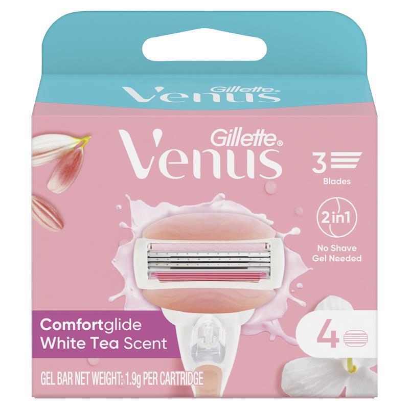 Bộ 4 lưỡi dao cạo râu Gillette Venus Comfort Glide White Tea 