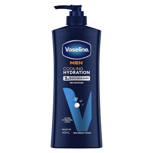 Sữa dưỡng thể Vaseline Men Cooling Hydration 3 trong 1 cho mặt và tay 400ml 