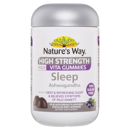 Kẹo dẻo Nature's Way Adult Vita Gummies không đường hỗ trợ giấc ngủ cường độ cao 40 viên 