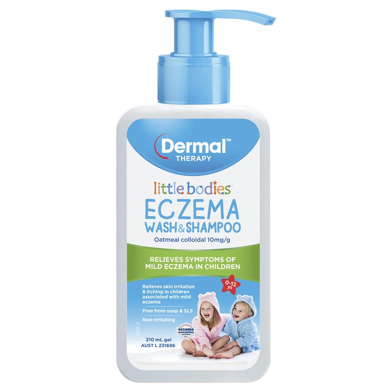 Dermal Therapy Little Bodies 湿疹洗发沐浴露瓶（带泵）210ml 