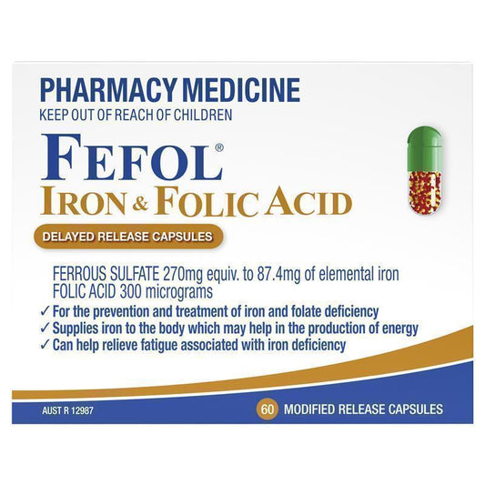 Viên uống bổ sung sắt và folate Fefol 60 viên 