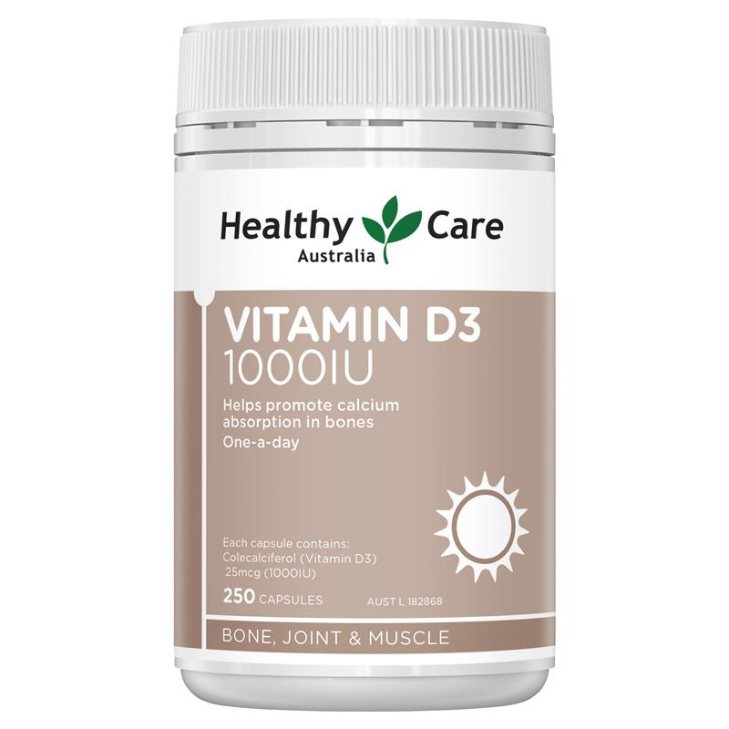 Healthy Care 维生素 D3 1000IU 250 粒软胶囊