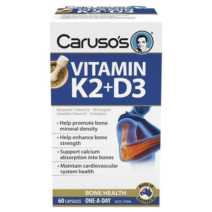 Caruso's Vitamin K2 + D3 60 Capsules