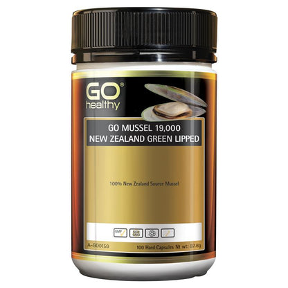 Go Healthy Mussel NZ Green Lipped 19000mg 100 viên nang cứng Kích thước độc quyền 