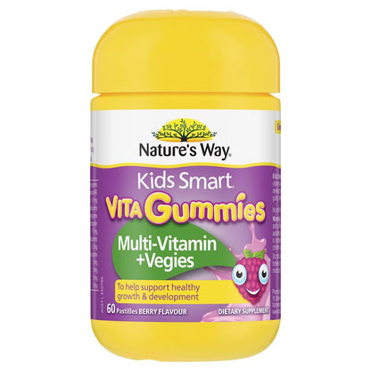Nature's Way Kids Smart Vita Gummies Multi-Vitamin + Vegies 60 Pastilles