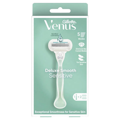Tay cầm dao cạo Gillette Venus Deluxe Smooth Sensitive + 2 lưỡi dao thay thế 