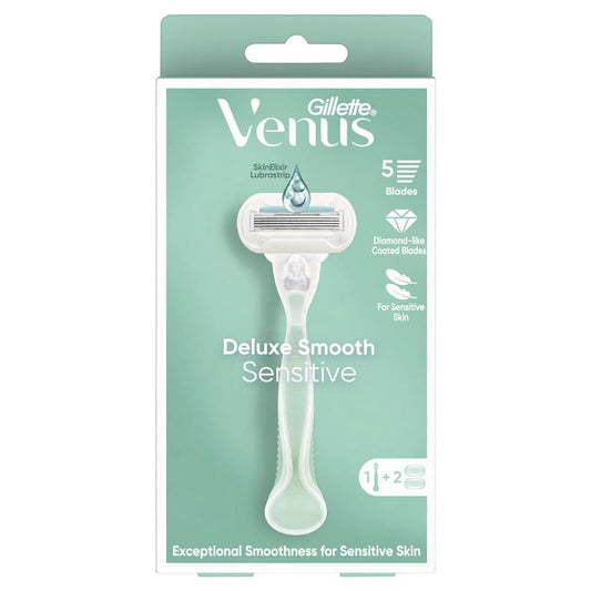 Tay cầm dao cạo Gillette Venus Deluxe Smooth Sensitive + 2 lưỡi dao thay thế 
