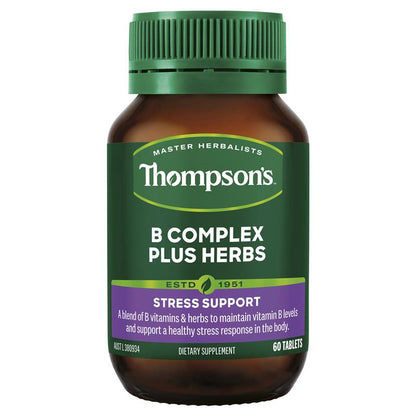 Thompsons B Complex Plus Herbs 60 Viên 