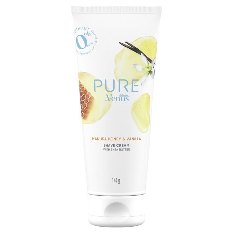 Kem cạo râu Gillette Venus Pure hương mật ong Manuka &amp; vani 174g 