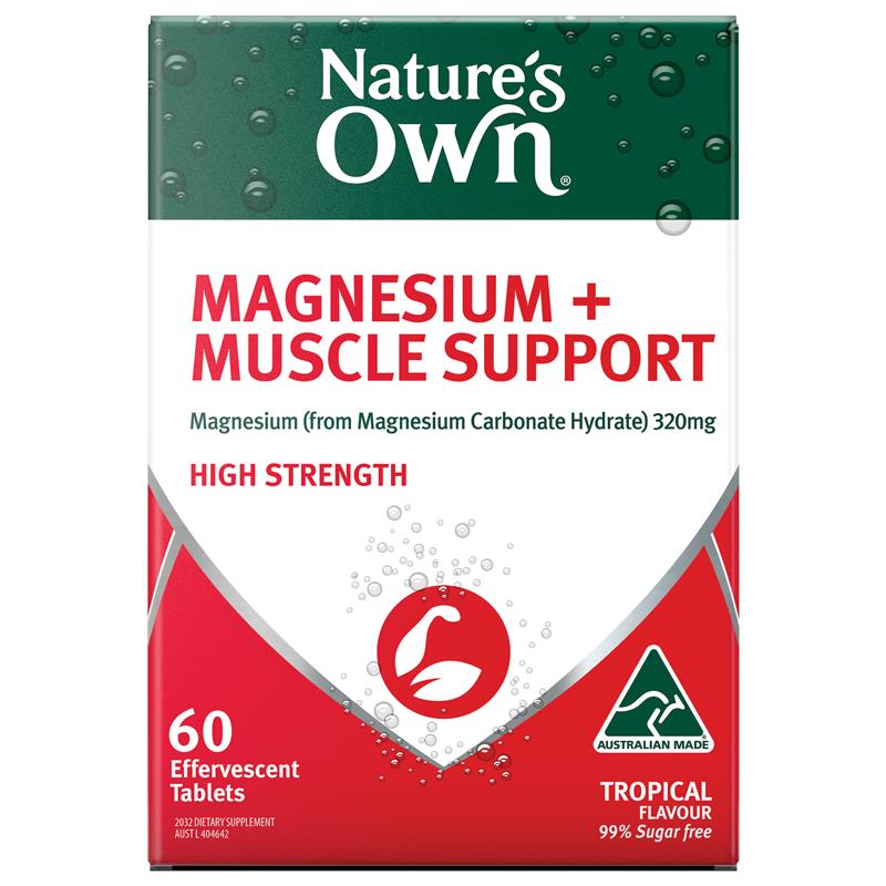 Viên sủi bổ sung Magiê + Hỗ trợ cơ bắp Nature's Own 60 viên 