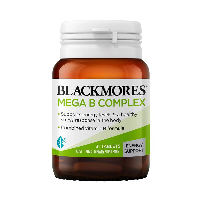 Blackmores Mega B Complex Energy Support Vitamin B12 31 Tablets