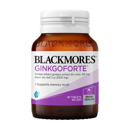 Viên uống hỗ trợ trí nhớ Blackmores Ginkgoforte 80 viên 