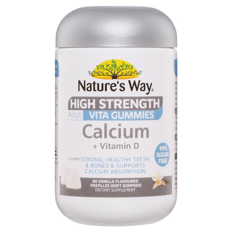 Kẹo dẻo bổ sung canxi không đường Nature's Way Adult Vita Gummies 60 viên 