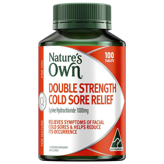 Viên uống Nature's Own Double Strength Cold Sore Relief L-Lysine 1000mg 100 viên 
