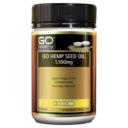 GO Healthy 大麻籽油 1100 毫克 100 粒软胶囊