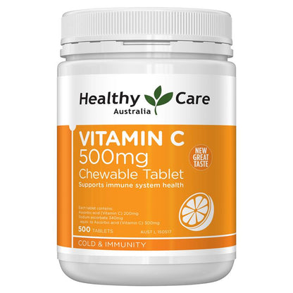 Healthy Care Vitamin C 500mg Chewable 500 Tablets