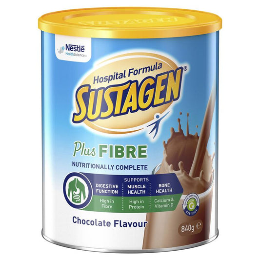 Sustagen Hospital Formula + Thực phẩm bổ sung dinh dưỡng Fibre hương sô cô la 840g 