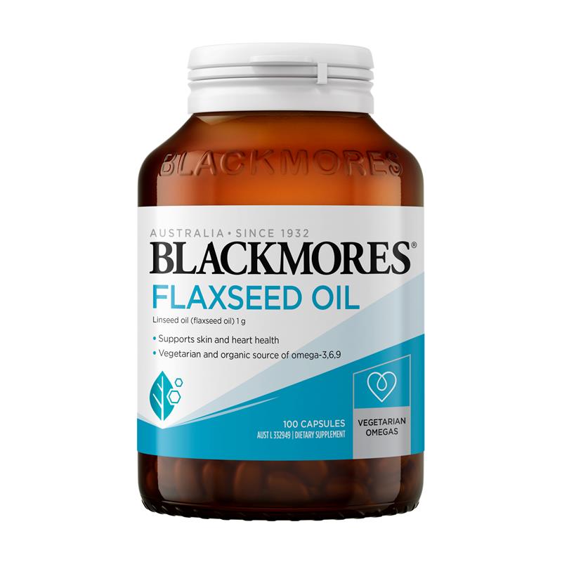 Blackmores Flaxseed Oil 1000mg Omega-3 Vegetarian 100 Capsules