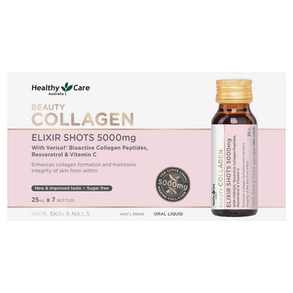 Healthy Care Beauty Collagen Elixir Shots 5000mg 25ml x 7 Bottles
