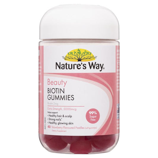 Kẹo dẻo Nature's Way Beauty Biotin Gummies 40 viên 