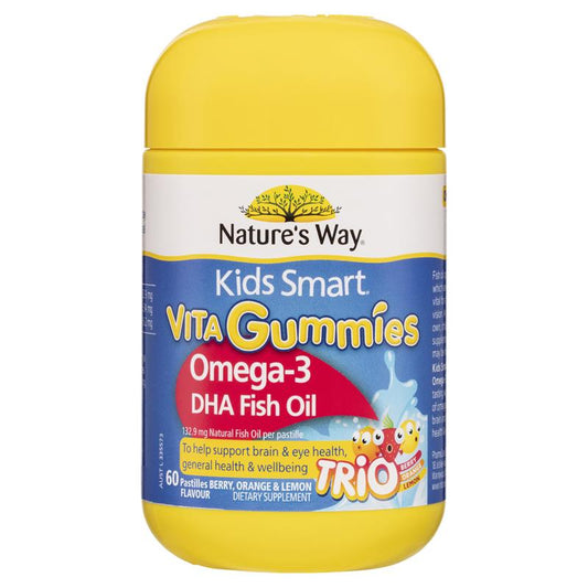 Nature's Way Kids Smart Vita Gummies Omega Fish Oil 60 Viên Công Thức Cải Tiến 