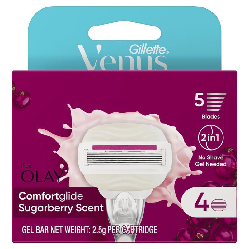 Bộ 4 lưỡi dao cạo râu Gillette Venus Comfort Glide Sugarberry 